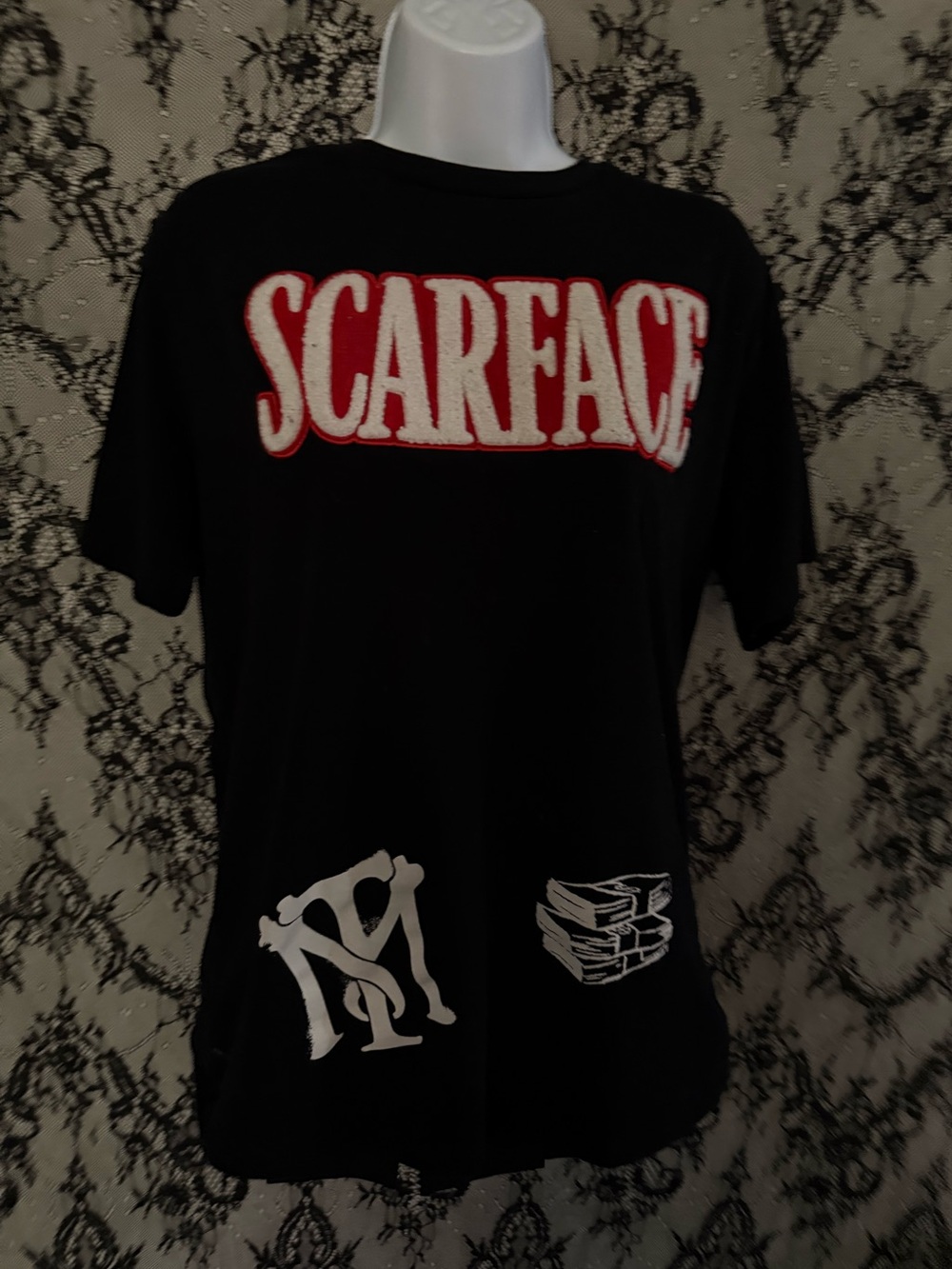 Scarface Graphic Tee - Black with White & Red Logo